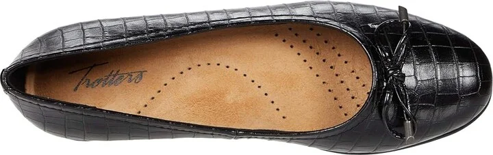 Trotters Dellis Women's Shoes Black Croco Veg Calf Leather : 7 N (AA) - Image 2