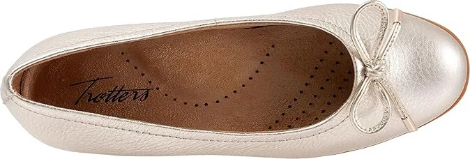 Trotters Dellis Women's Shoes Champagne Metallic Leather : 10.5 N (AA) - Image 2