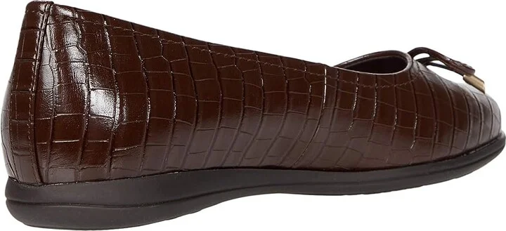 Trotters Dellis Women's Shoes Dark Brown Croco Veg Calf Leather : 8.5 N (AA) - Image 4
