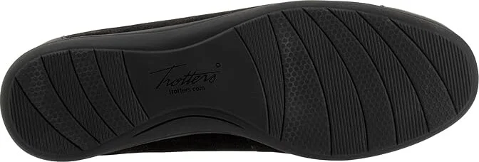 Trotters Delmara Women's Flat Shoes Black Nubuck : 9 M (B), Leather - Image 3