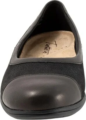 Trotters Delmara Women's Flat Shoes Black Nubuck : 9 M (B), Leather - Image 5