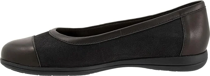 Trotters Delmara Women's Flat Shoes Black Nubuck : 9 M (B), Leather - Image 6