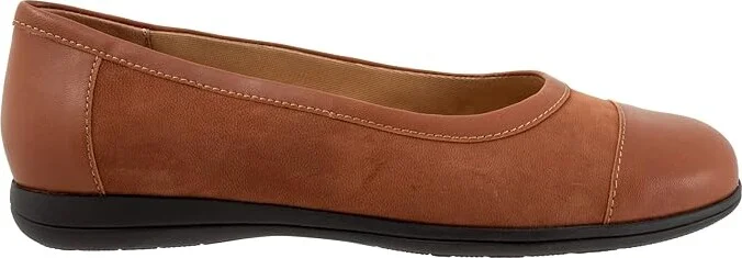 Trotters Delmara Women's Flat Shoes Luggage Nubuck : 9 W (D), Leather - Image 7