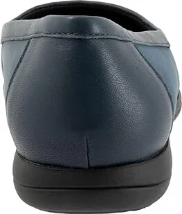 Trotters Delmara Women's Flat Shoes Navy Nubuck : 12 M (B), Leather - Image 4