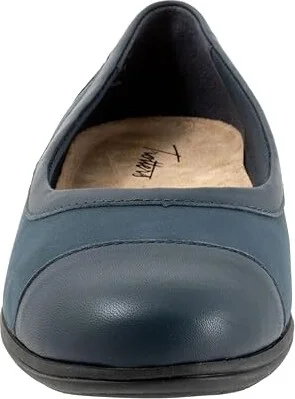 Trotters Delmara Women's Flat Shoes Navy Nubuck : 12 M (B), Leather - Image 5
