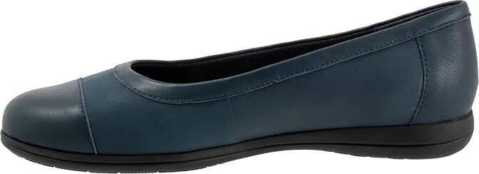 Trotters Delmara Women's Flat Shoes Navy Nubuck : 12 M (B), Leather - Image 6