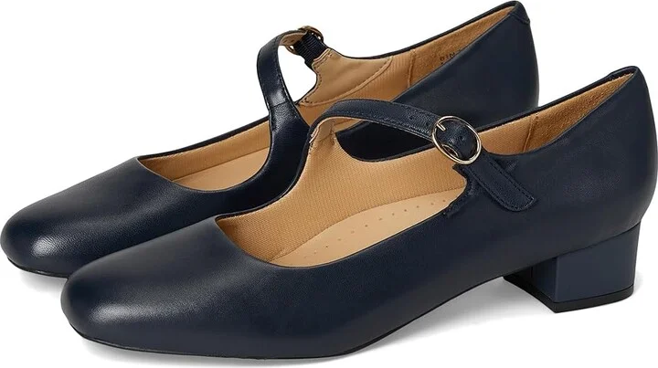 Trotters Desna High Women's Heels Navy : 12 M (B), Leather/Rubber