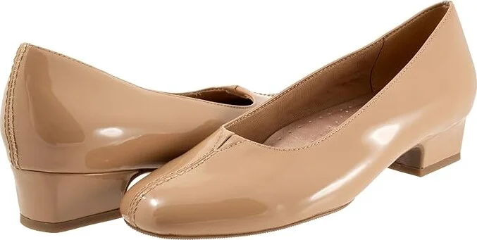 Trotters Doris Women's 1-2 inch heel Shoes Beige Patent : 6 W (D), Leather