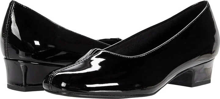 Trotters Doris Women's 1-2 inch heel Shoes Black Patent : 6.5 N (AA), Leather