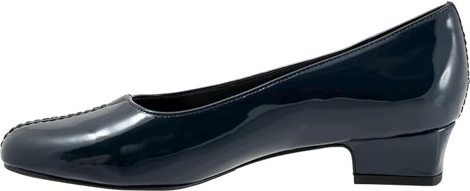 Trotters Doris Women's 1-2 inch heel Shoes Navy Patent : 9 N (AA), Leather - Image 6