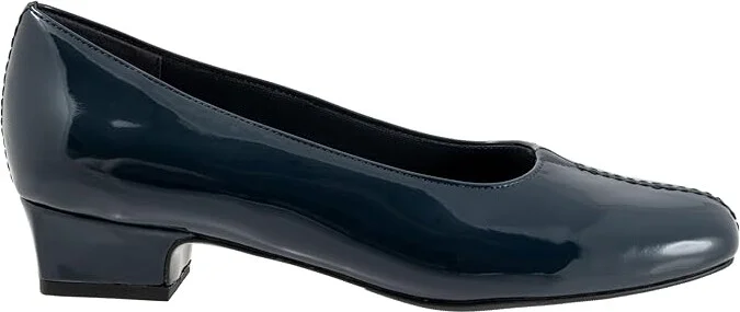 Trotters Doris Women's 1-2 inch heel Shoes Navy Patent : 9 N (AA), Leather - Image 7