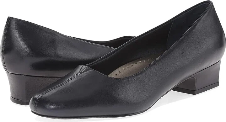 Trotters Doris Women's 1-2 inch heel Shoes Navy Soft Kid : 5 M (B), Leather