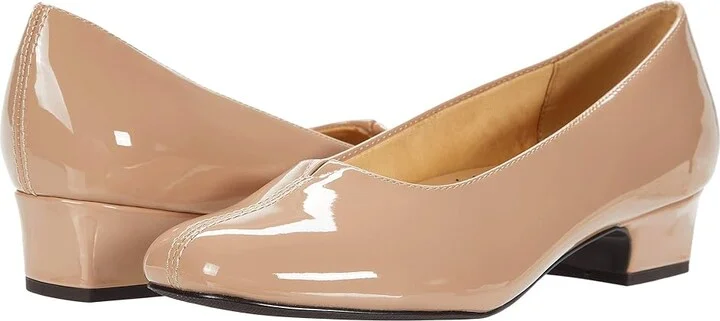 Trotters Doris Women's 1-2 inch heel Shoes Nude Patent : 9 M (B), Leather