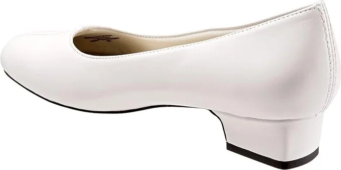 Trotters Doris Women's 1-2 inch heel Shoes White : 12 WW (EE), Leather - Image 4
