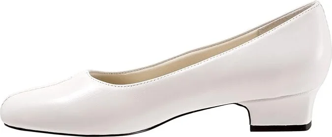 Trotters Doris Women's 1-2 inch heel Shoes White : 12 WW (EE), Leather - Image 6