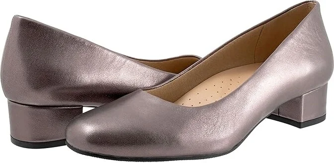 Trotters Dream High Women's Heels Pewter Metallic : 5.5 M (B), Leather