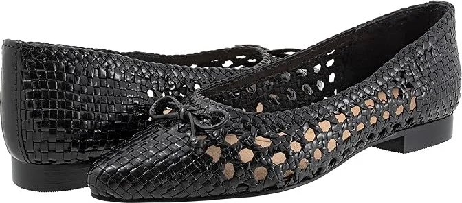 Trotters Edith Women's Flat Shoes Black : 8.5 W (D), Leather