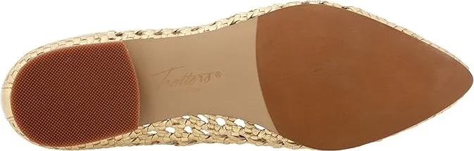 Trotters Edith Women's Flat Shoes Gold Metallic : 10.5 W (D), Leather - Image 3