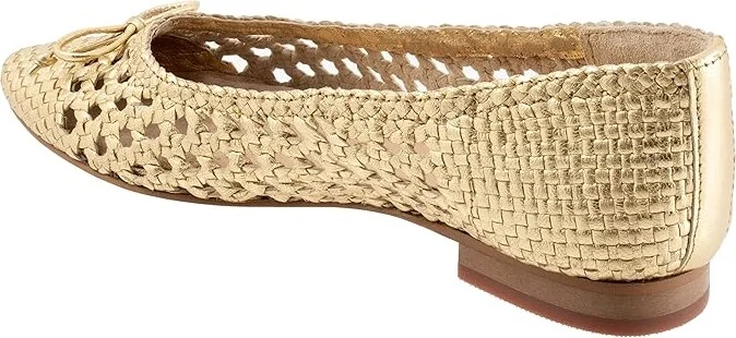 Trotters Edith Women's Flat Shoes Gold Metallic : 10.5 W (D), Leather - Image 4