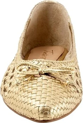 Trotters Edith Women's Flat Shoes Gold Metallic : 10.5 W (D), Leather - Image 5