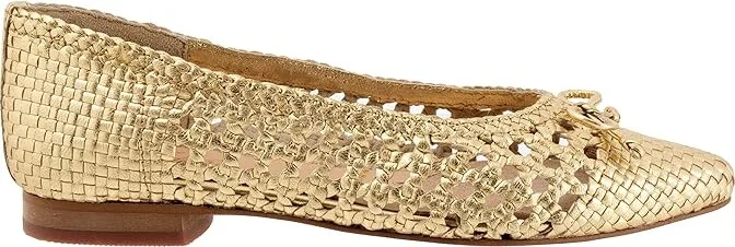 Trotters Edith Women's Flat Shoes Gold Metallic : 10.5 W (D), Leather - Image 7