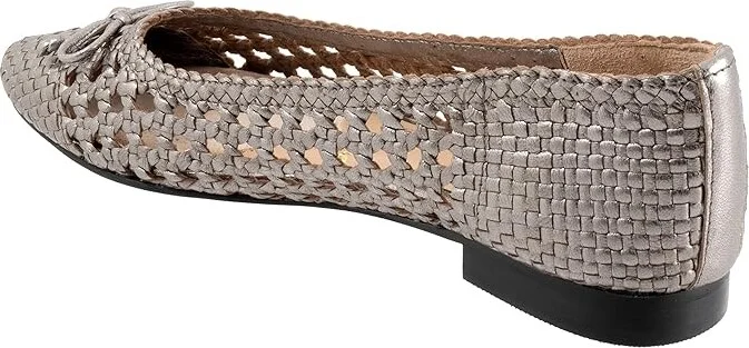 Trotters Edith Women's Flat Shoes Pewter Metallic : 12 M (B), Leather - Image 4