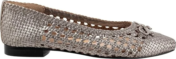 Trotters Edith Women's Flat Shoes Pewter Metallic : 12 M (B), Leather - Image 7