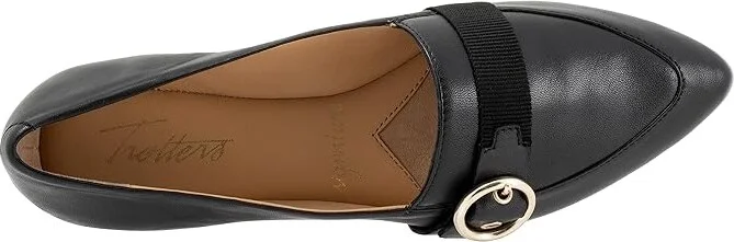 Trotters Emmett Women's Flat Shoes Black : 9.5 N (AA), Leather - Image 2