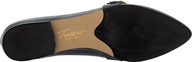 Trotters Emmett Women's Flat Shoes Navy : 7 M (B), Leather - Image 3