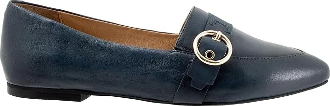 Trotters Emmett Women's Flat Shoes Navy : 7 M (B), Leather - Image 7