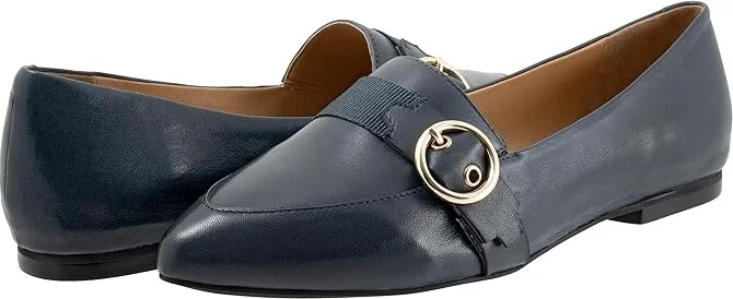 Trotters Emmett Women's Flat Shoes Navy : 7 M (B), Leather