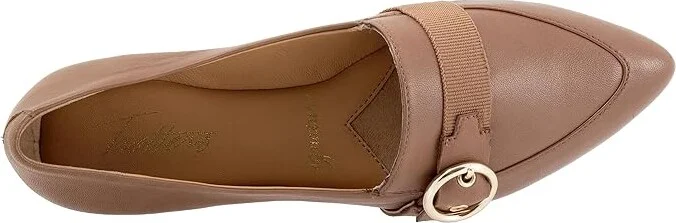 Trotters Emmett Women's Flat Shoes Stone : 10.5 M (B), Leather - Image 2