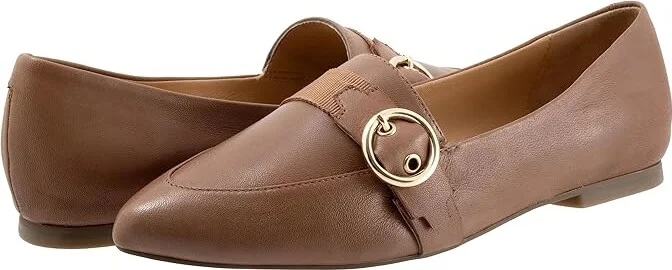 Trotters Emmett Women's Flat Shoes Stone : 10.5 M (B), Leather