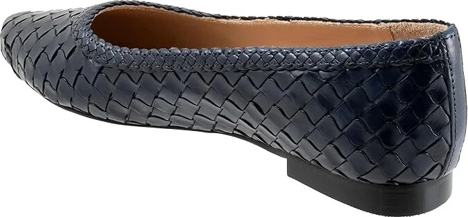 Trotters Emmie Women's Flat Shoes Navy : 11 W (D), Leather - Image 4