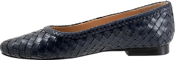 Trotters Emmie Women's Flat Shoes Navy : 11 W (D), Leather - Image 6