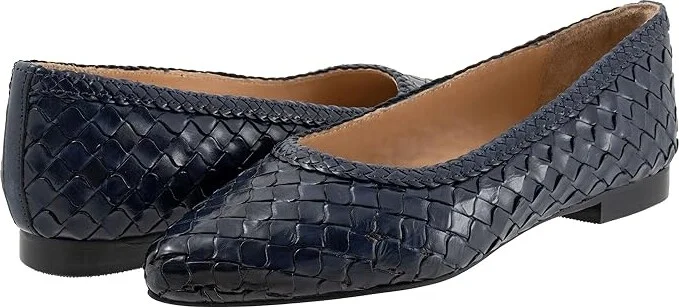 Trotters Emmie Women's Flat Shoes Navy : 11 W (D), Leather