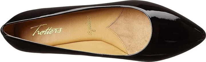 Trotters Estee Women's Slip-on Dress Shoes Black Soft Patent Leather : 6 M (B), Textile/Leather - Image 3