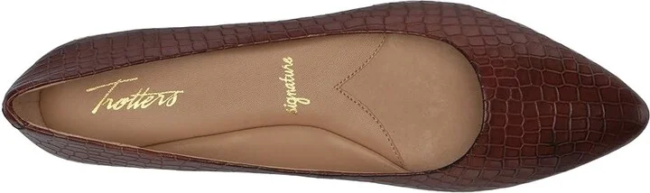 Trotters Estee Women's Slip-on Dress Shoes Brown Croco : 6 WW (EE), Leather/Textile - Image 3