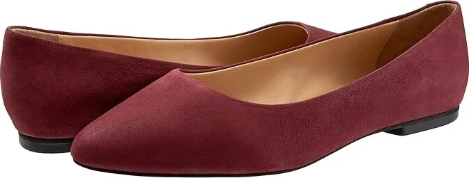 Trotters Estee Women's Slip-on Dress Shoes Dark Cherry Nubuck : 9 WW (EE)