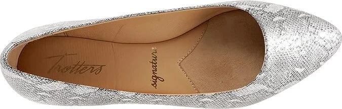 Trotters Estee Women's Slip-on Dress Shoes Silver Snake Leather : 7 WW (EE) - Image 2