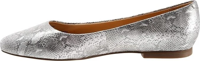 Trotters Estee Women's Slip-on Dress Shoes Silver Snake Leather : 7 WW (EE) - Image 6