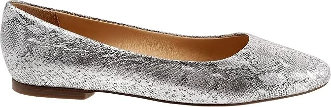 Trotters Estee Women's Slip-on Dress Shoes Silver Snake Leather : 7 WW (EE) - Image 7