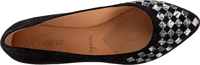 Trotters Estee Woven Women's Shoes Black Suede/Snake : 6 M (B), Leather/Suede - Image 2