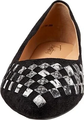 Trotters Estee Woven Women's Shoes Black Suede/Snake : 6 M (B), Leather/Suede - Image 5