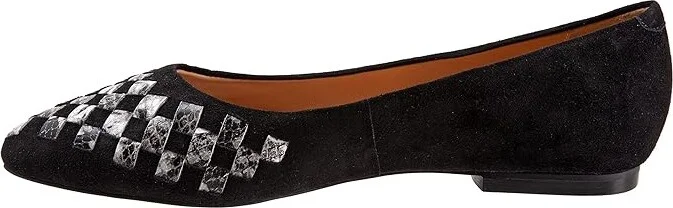 Trotters Estee Woven Women's Shoes Black Suede/Snake : 6 M (B), Leather/Suede - Image 6