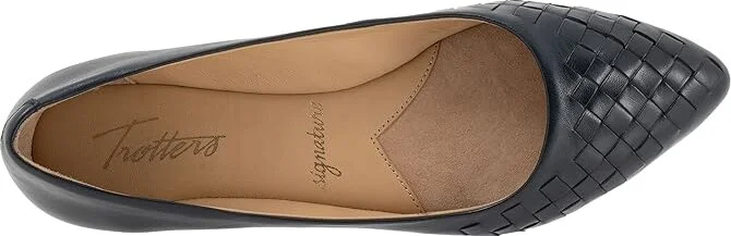 Trotters Estee Woven Women's Shoes Navy Woven Leather : 10.5 WW (EE) - Image 3