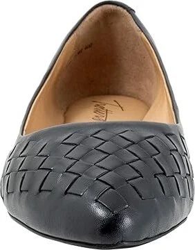 Trotters Estee Woven Women's Shoes Navy Woven Leather : 10.5 WW (EE) - Image 6