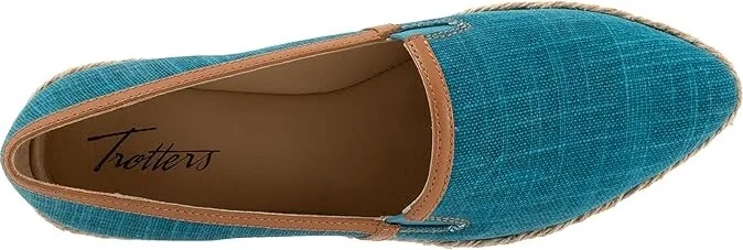 Trotters Estelle Women's Flat Shoes Aqua Canvas : 10 M (B) - Image 2