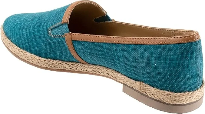 Trotters Estelle Women's Flat Shoes Aqua Canvas : 10 M (B) - Image 4