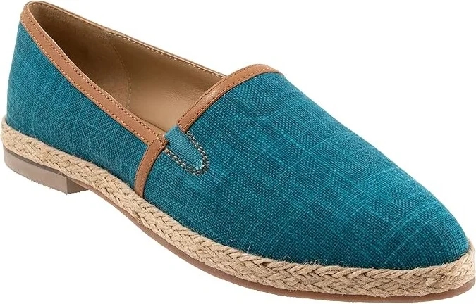 Trotters Estelle Women's Flat Shoes Aqua Canvas : 10 M (B)